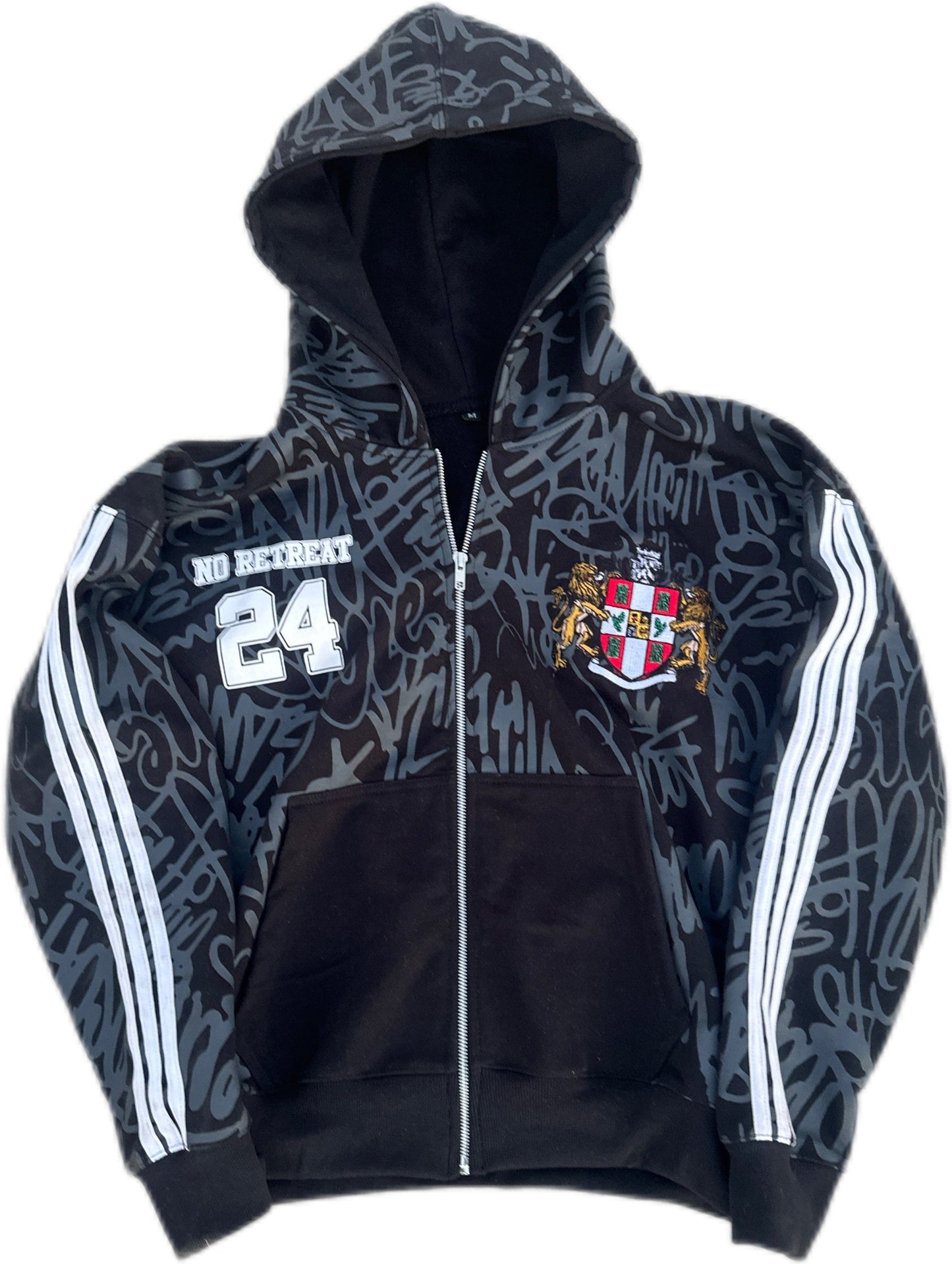 Black Graffiti Zip Up