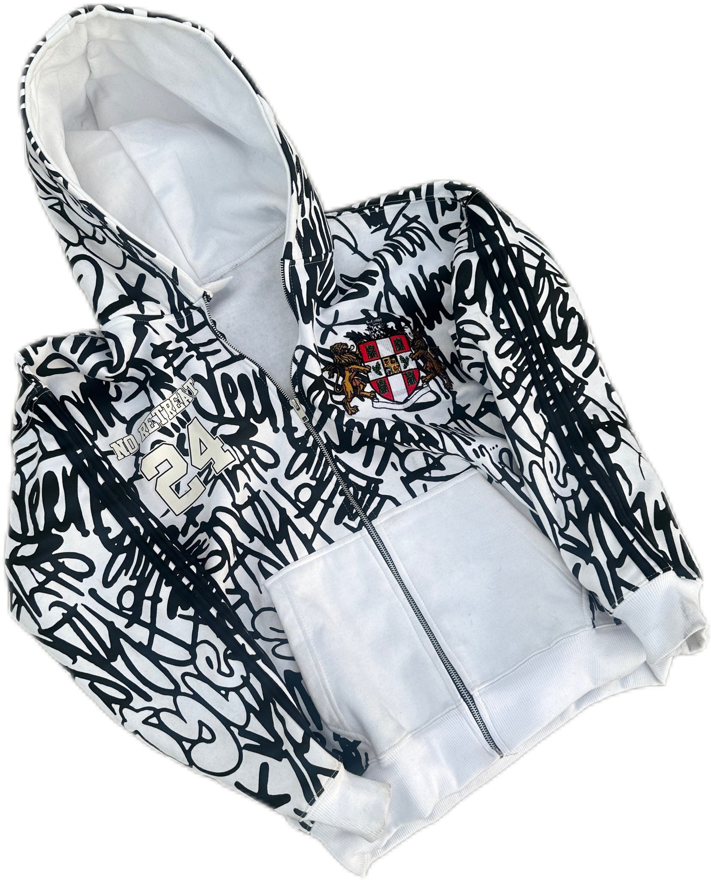 White Graffiti Zip Up